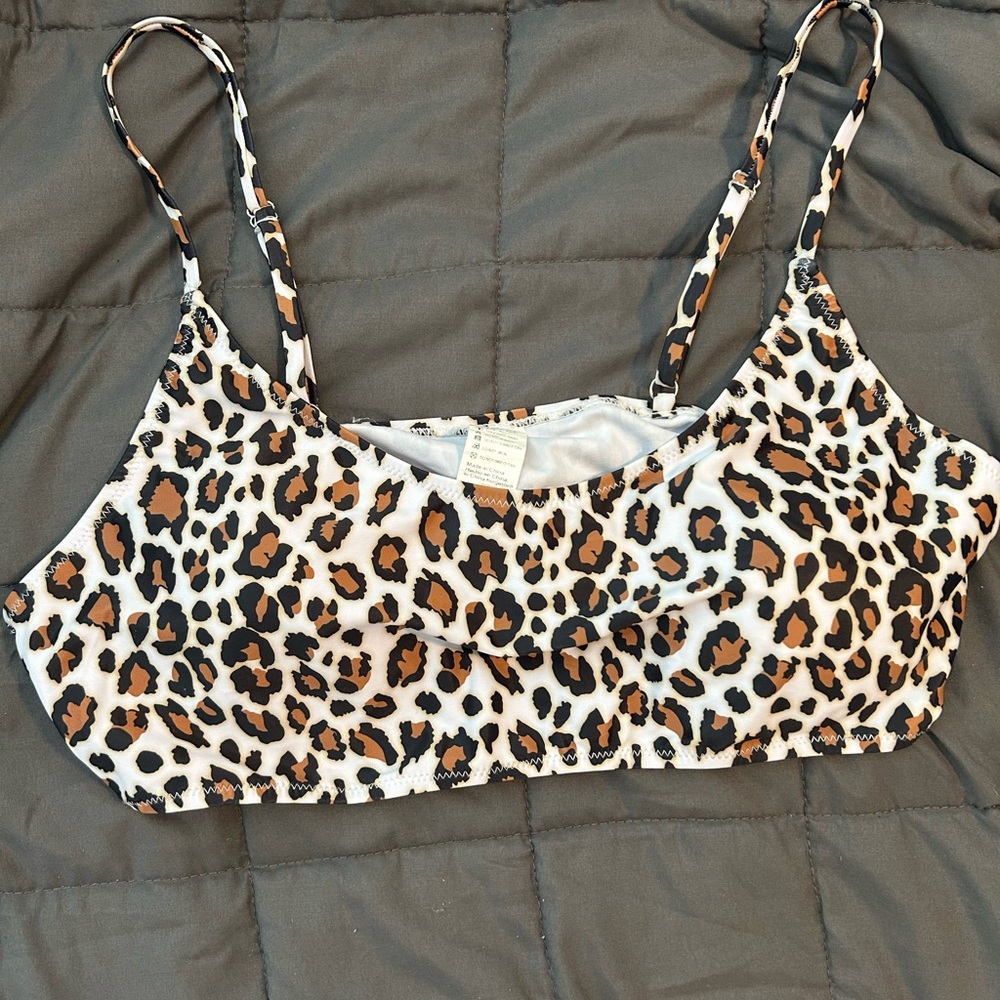 Leopard Print High-Waisted Bikini Top & Bottoms